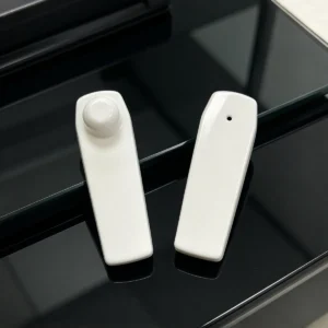 Lionyouge 58kHz AM Korean style whiteboard EAS hard tag, long rectangle white security tag for clothing and bags retail anti-shoplifting