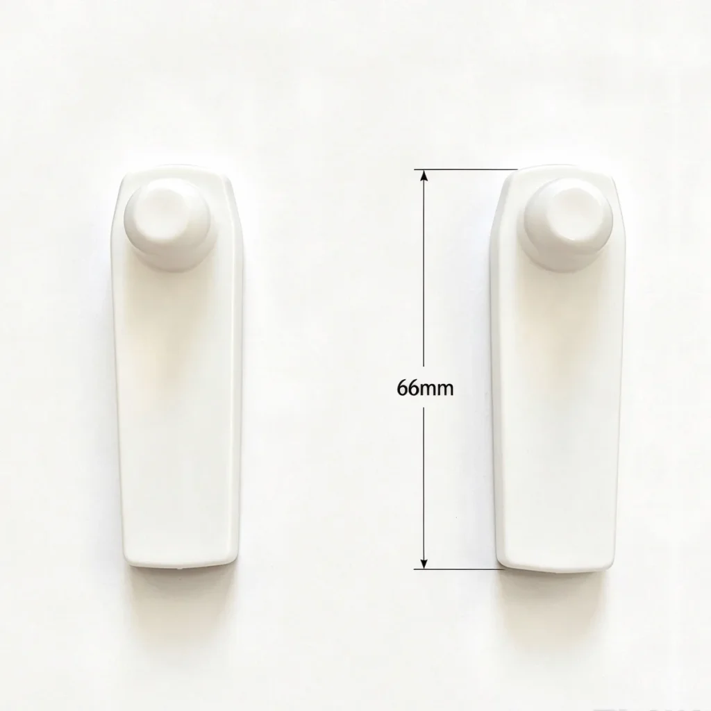 Dimension specification diagram of Lionyouge long rectangle 58kHz AM Korean whiteboard EAS hard security tag