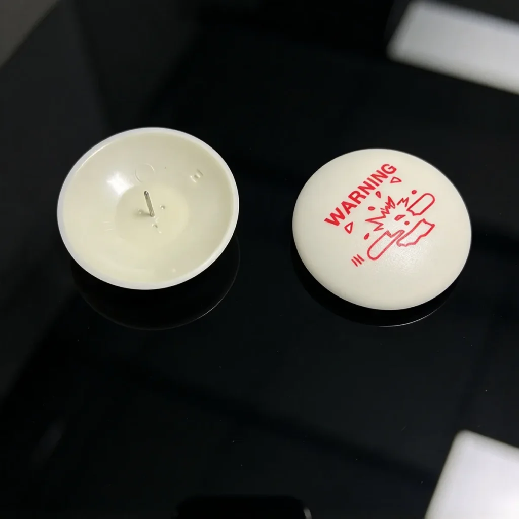Lionyouge DS-HD059 ink security tag attached on garments, clothing store theft prevention