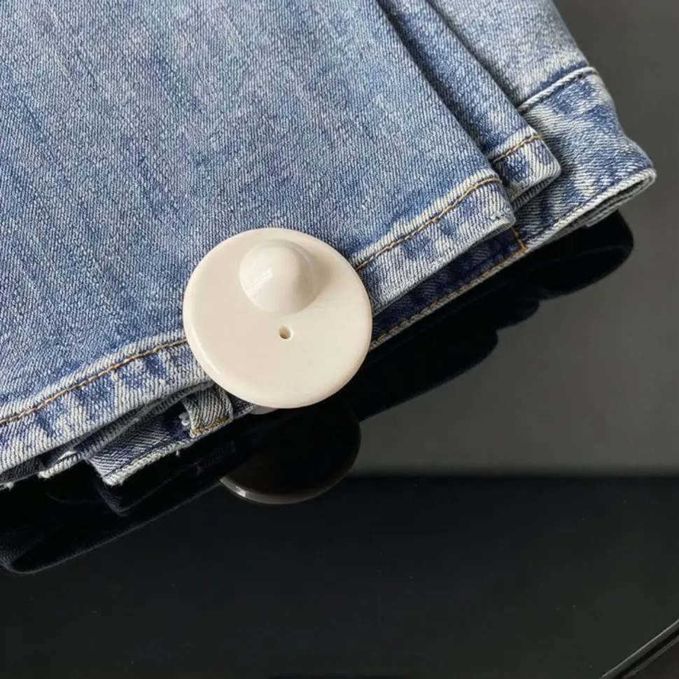 Lionyouge DS-009 eccentric round RF hard tag attached on clothing, in-store retail anti-theft application for apparel shop