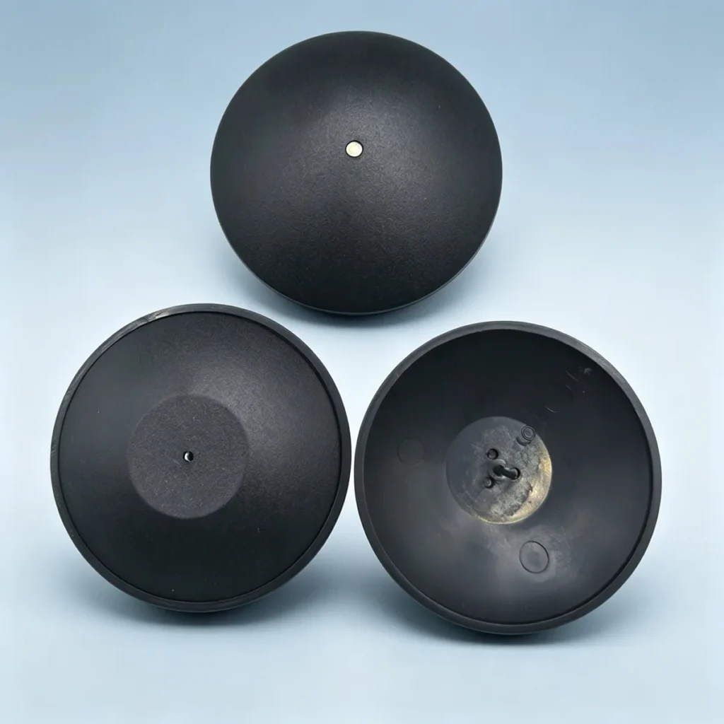 Close-up of Lionyouge WS-C063 golf hard tag, smooth glossy shell, 8.2Mhz RF EAS anti-theft tag