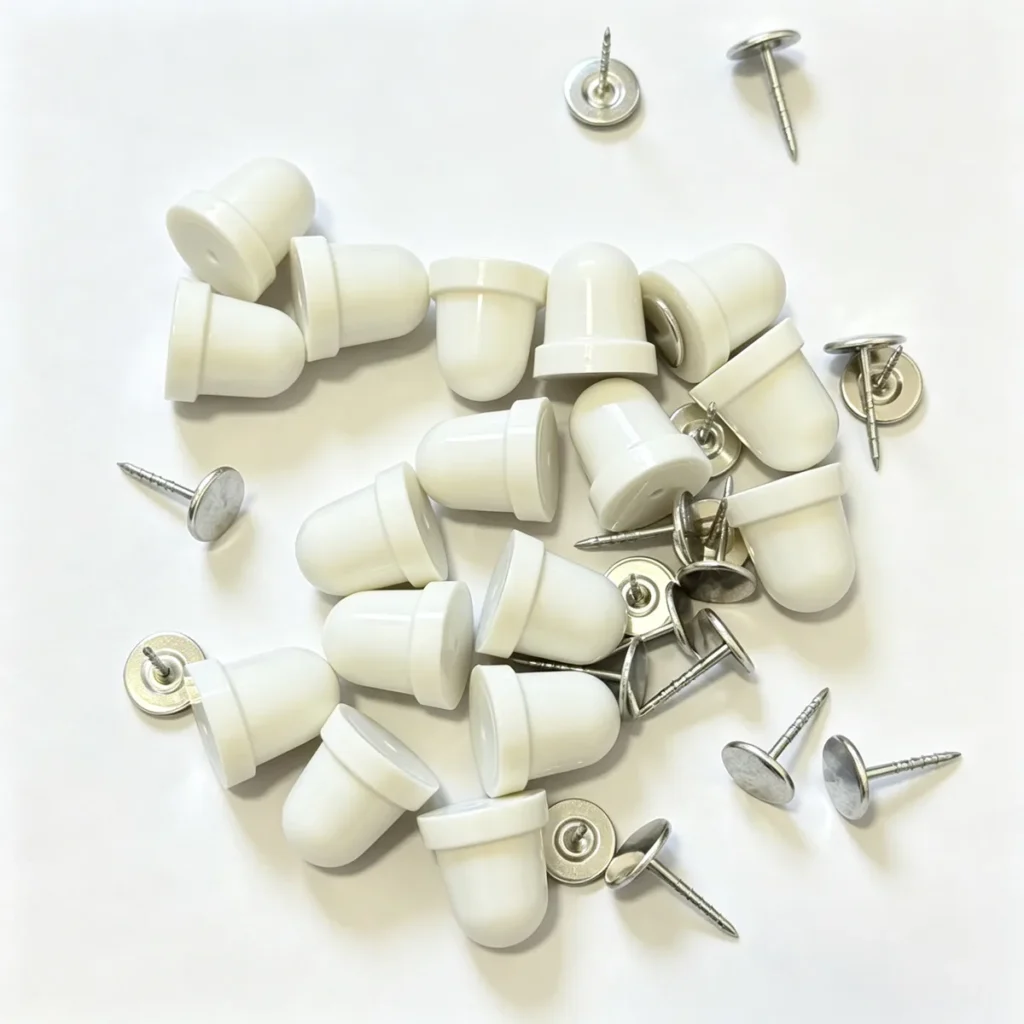 Wholesale bulk pack Lionyouge D02 mini white bullet EAS lock heads, 16mm ABS magnetic fasteners for retail loss prevention